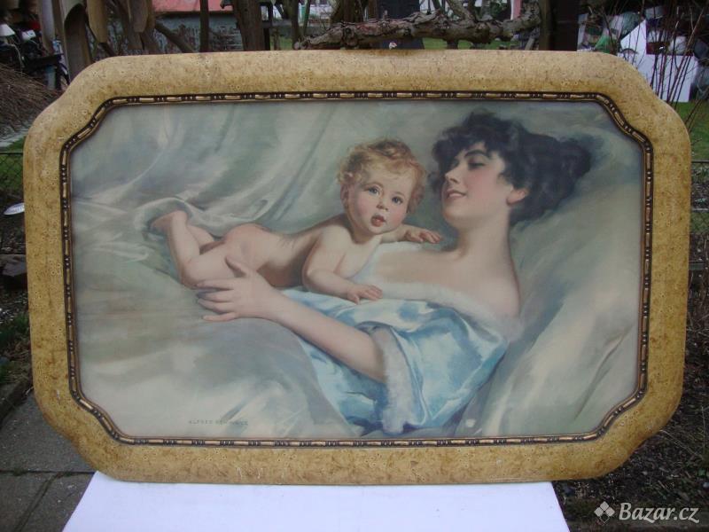 Obraz obrázek Alfred Schwarz matka s dítětem reprodukce
