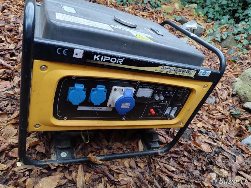 benzínový generátor - agregát, výkon 4,6kW, KIPOR KGE6500X
