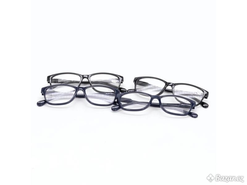 Brýle na čtení Opulize + 2.00 černé 4 ks