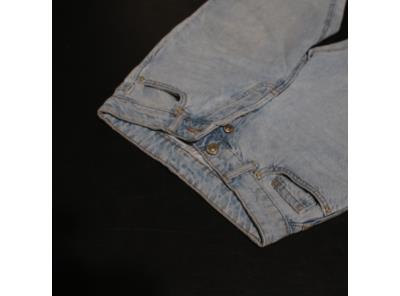 Dámské kalhoty džínové modré s knoflíkem