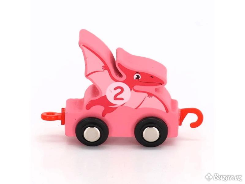 Dětská hračka auto růžové s dráčkem