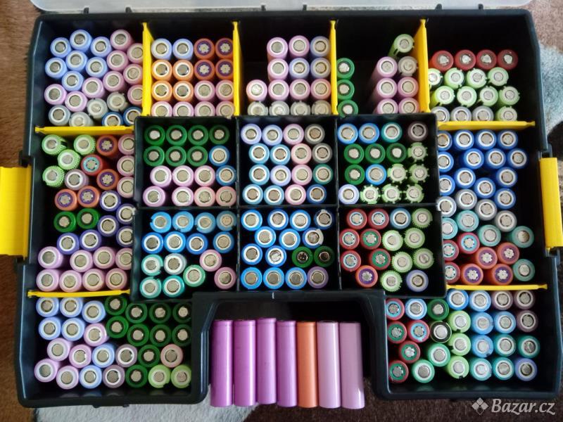 Akumulátory li-ion 18650 z různých baterií (notebooků, hraček apd.)