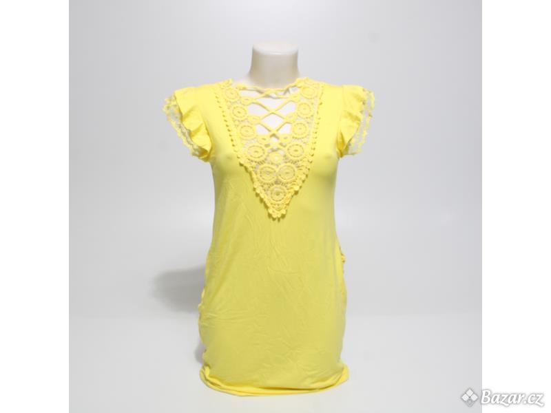 Dámské žluté letní šaty s mini sukní