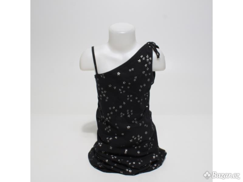 Dívčí šaty černé s hvězdičkami