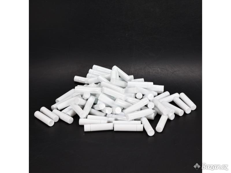 Prázdné plastové rtěnky Fictory bílé, 100 ks
