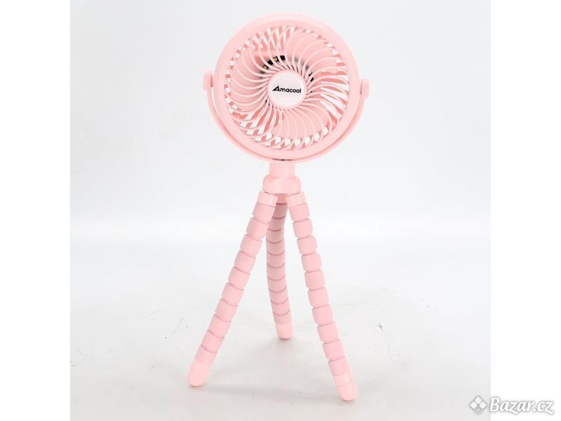 Mini stolní ventilátor růžový