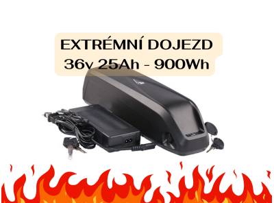 nová BATERIE S EXTRÉMNÍM DOJEZDEM >> 36V - 25Ah (900Wh)