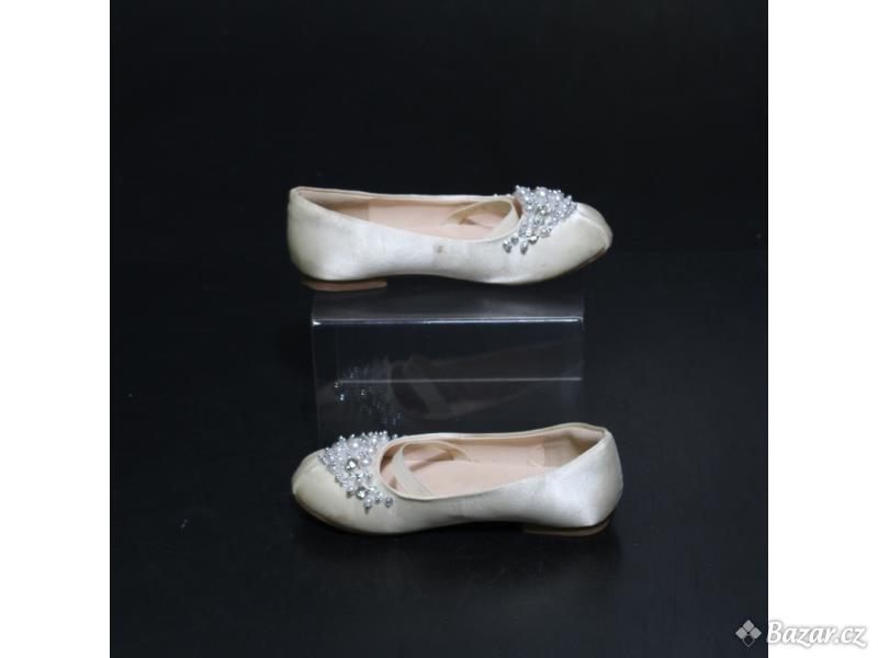 Dívčí baleríny Dream Pairs, bílé, vel. 27