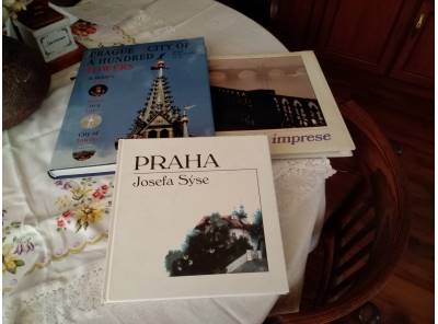 3x různé knihy o Praze