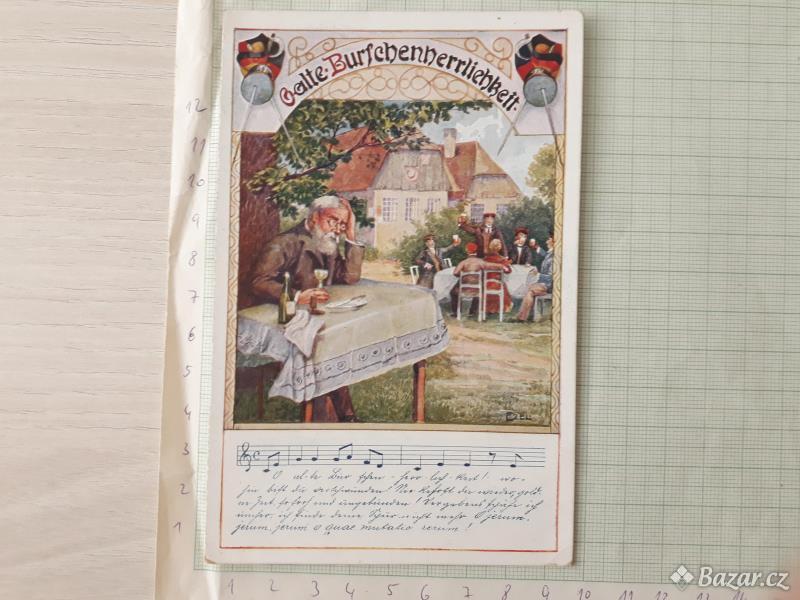  Calte Burschenherrlichkeit - malovaná pohlednice, Rakousko