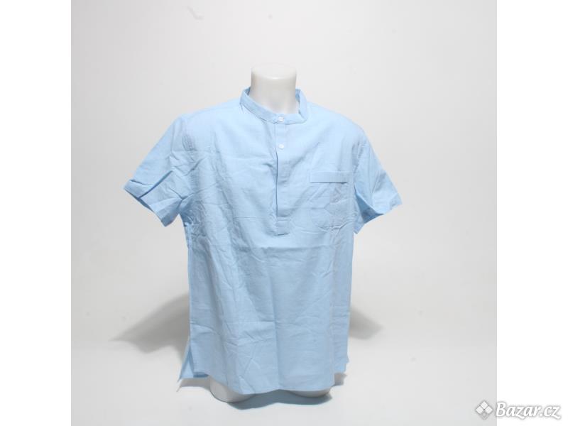 Pánská košile Fuerimodrá modrá lněná L