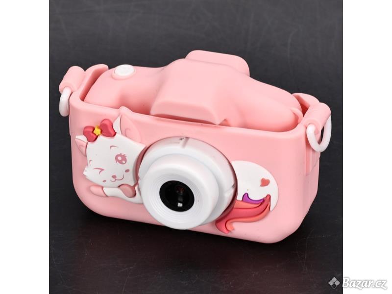 Dětský fotoaparát AONISE růžový s kočkou