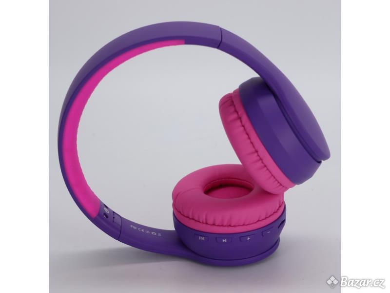 Bezdrátová fialová sluchátka Lobkin S19 