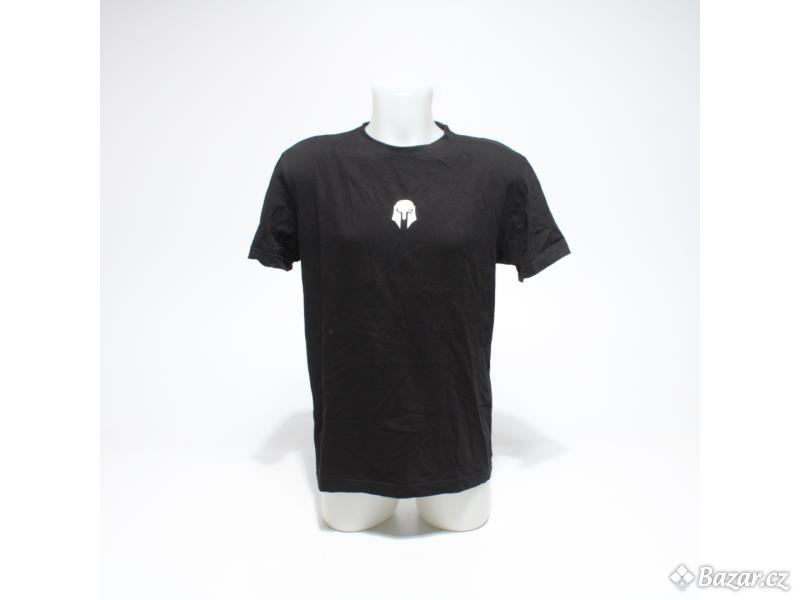 Černé tričko s lebkou z bavlny