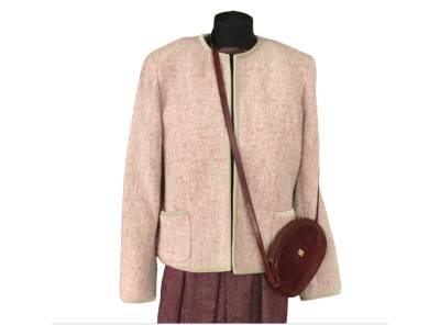 Jones New York Dámsky Kabátek Růžový Vlna 42-44 Virgin Wool 