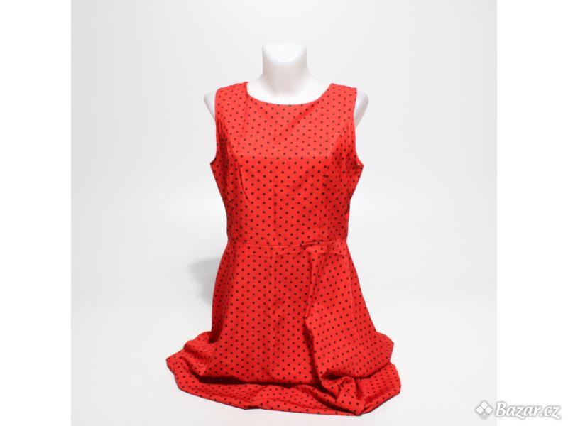 Dámské šaty na ramínka červené XL