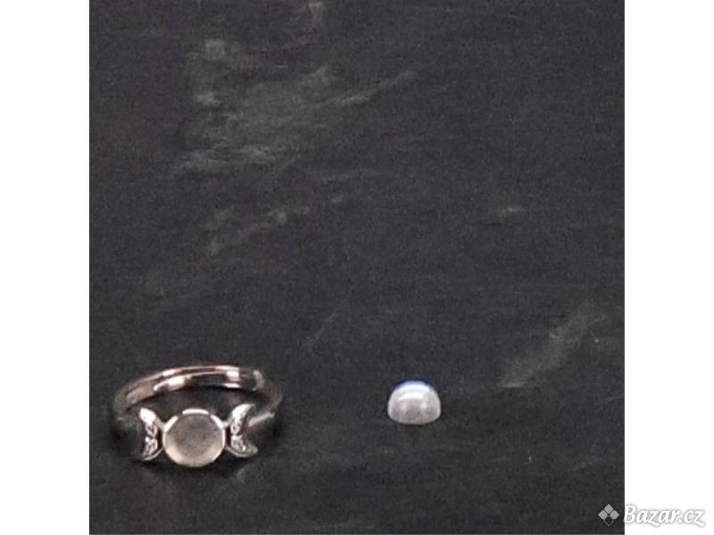 Midir&Etain Triple Goddess Moon prsten 925 Stříbrný prsten Moonstone Moonstone Triple Goddess Mo