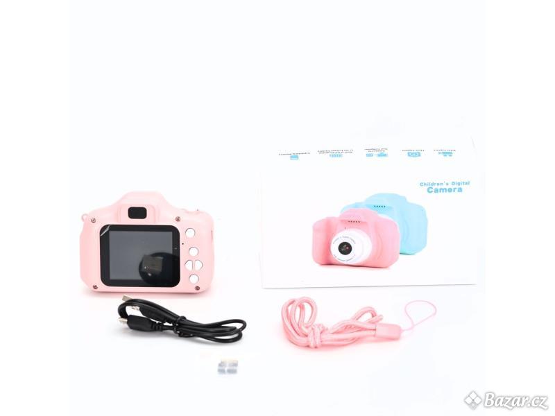 Dětský fotoaparát, růžový s 4 GB SD kartou