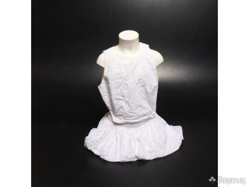 Dívčí šaty bílé barvy s krátkými rukávy
