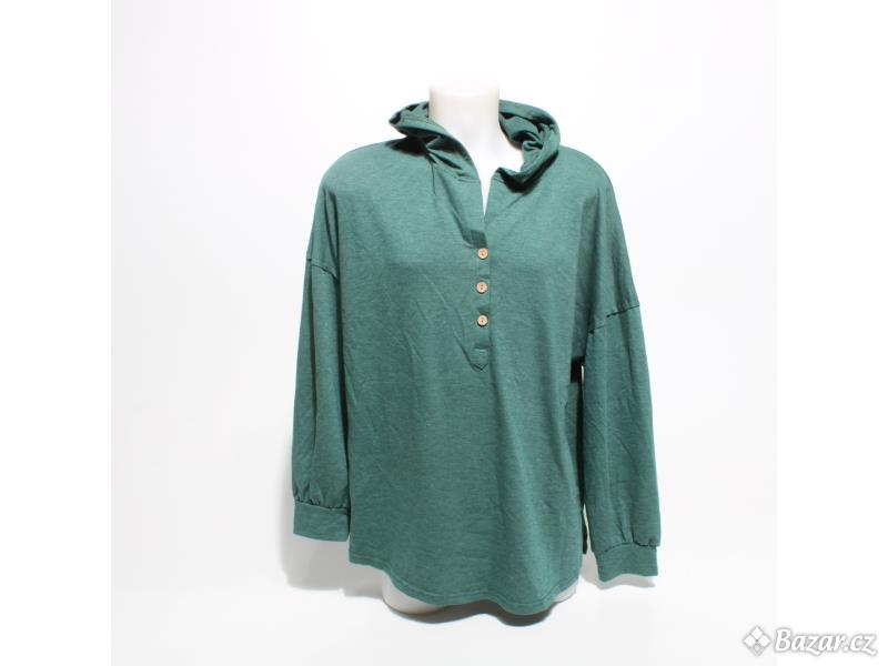 Dámský pulovr Ploknrd zelený velikost XL