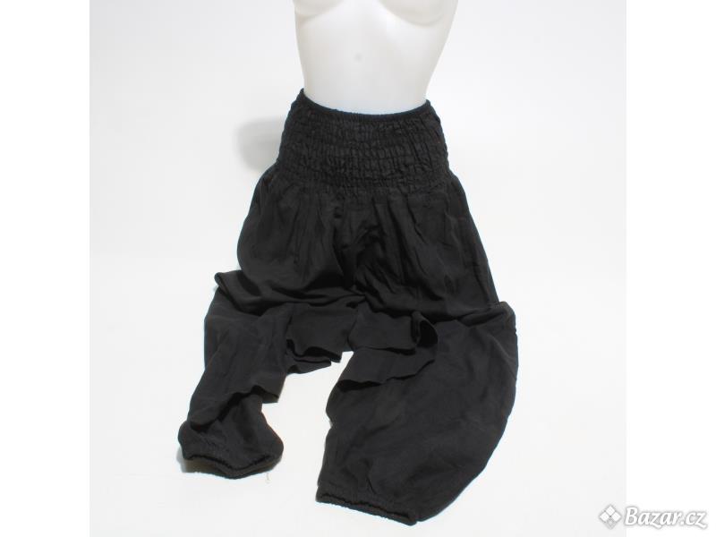 Černé bavlněné harémové kalhoty