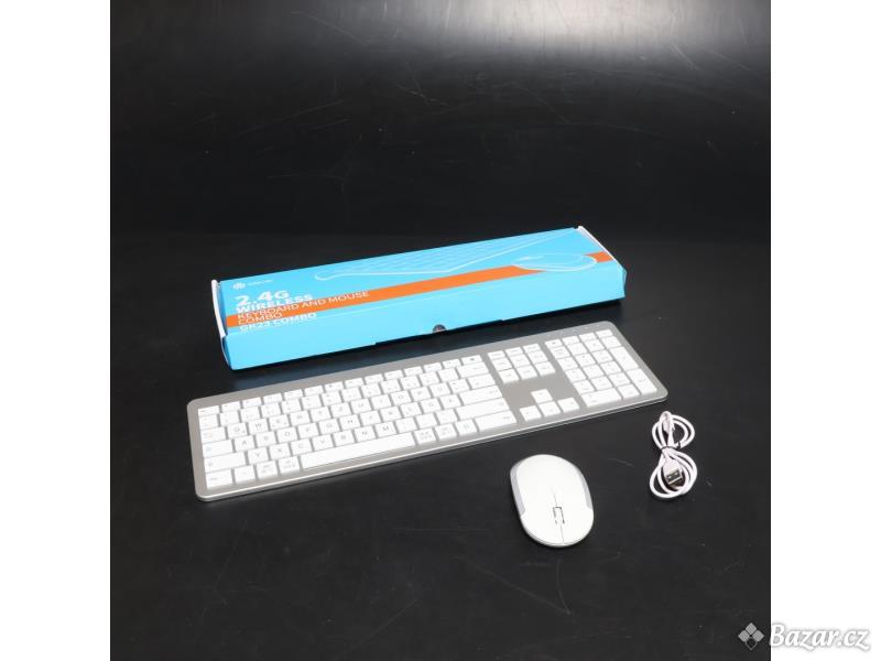 Set klávesnice a myši iClever, bílá/stříbrná