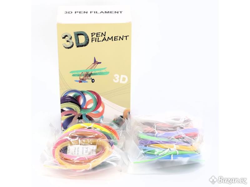 Uzone 24 barev 3D tiskové pero Náplně PLA filamentu 1,75 mm, každá barva 3M, celkem 72M, 1,75 mm 3D