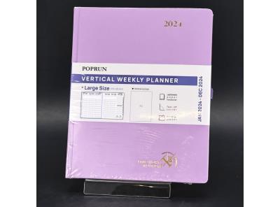 Plánovací diář Poprun 26,5 × 21,5cm růžový