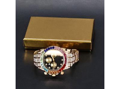 Pánské hodinky Halukakah diamantové, zlaté