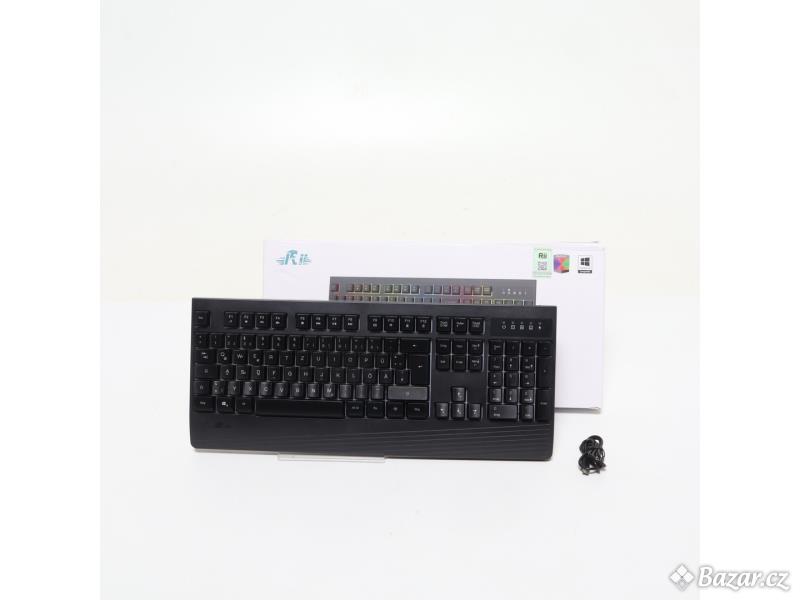 Bezdrátová černá klávesnice Rii ‎RK204