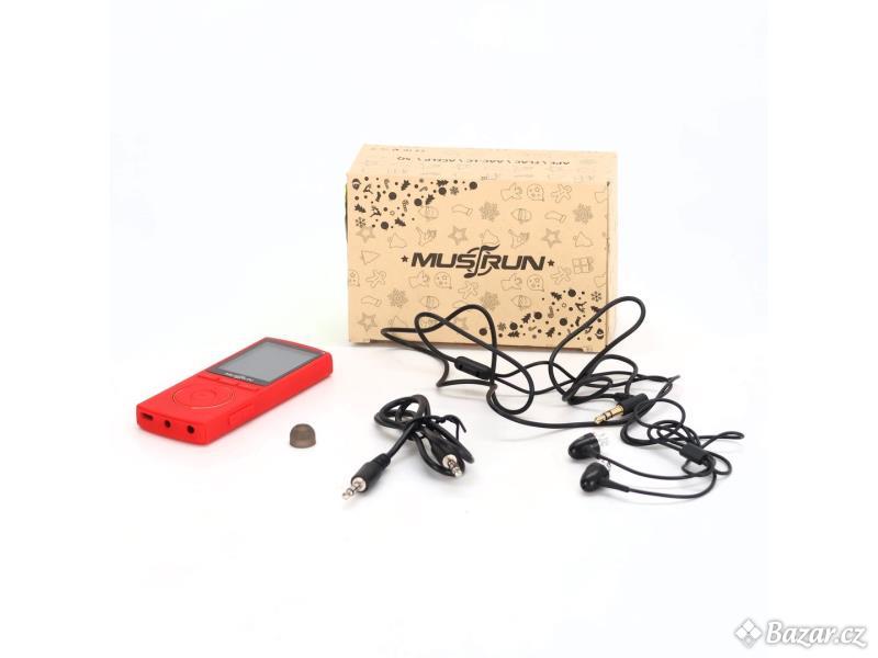 MP3 přehrávač MUSRUN Q8, červený 32GB