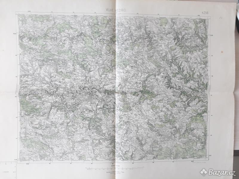 Mapa Velké Meziříčí 1930, měř. 1:75 000