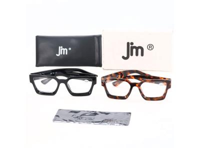 Čtvercové brýle na čtení JM 2 kusy