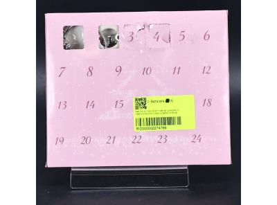 Naler 24dílné přívěsky Adventní kalendář růžové šperky přívěsek skleněné korálky s řetízky a