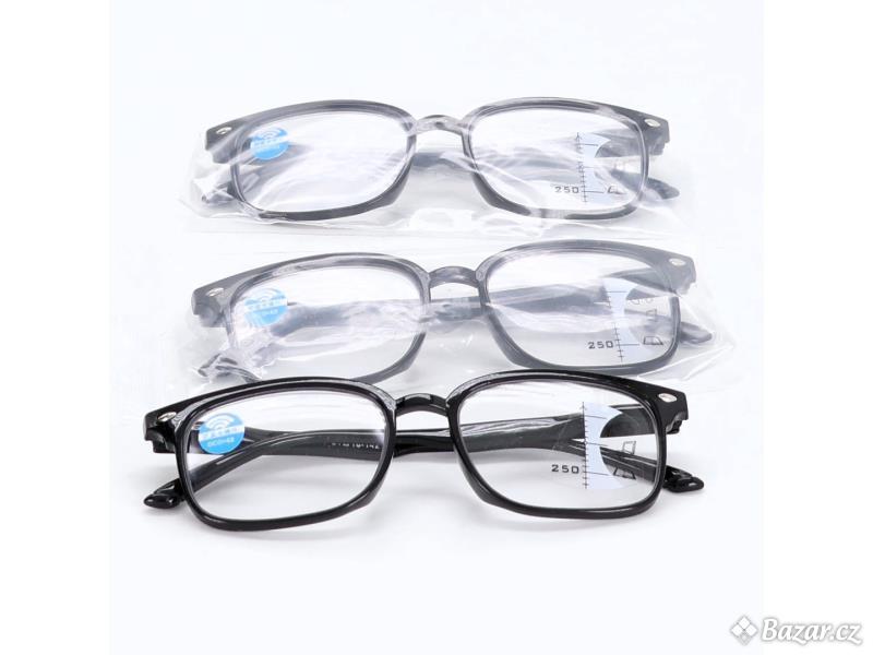 Brýle Suertree 3 ks černé + 2.5