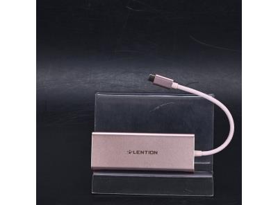 USB-C rozbočovač Lention růžový