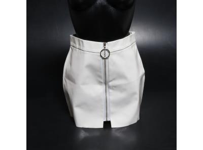 Dámská mini sukně na zip bílá 