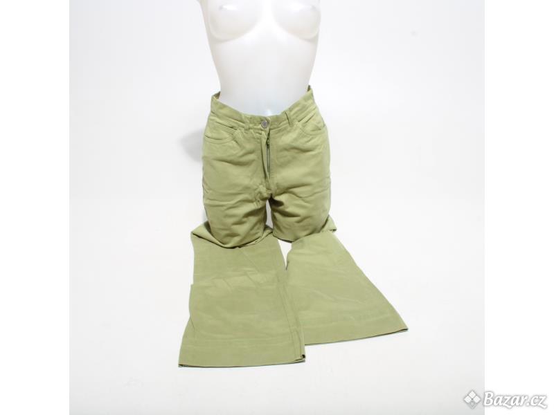 Dámské kalhoty  zelené z bavlny a elastanu