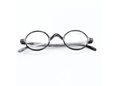 Kulaté brýle na čtení Eyekepper trochu větší než klasické profesorské oválné čtečky (černé, +1,00)