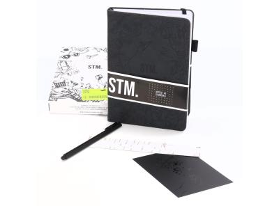 Zápisník STM A5, se vzorem, černý