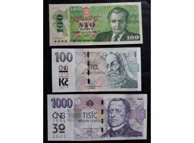 Sada tří příležitostných bankovek (ČR)