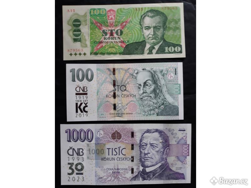 Sada tří příležitostných bankovek (ČR)