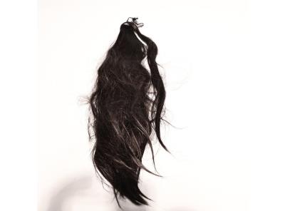 Syntetické prodlužování vlasů JJstar do culíku, délka 70 cm pro ženy, dívky (černohnědé)