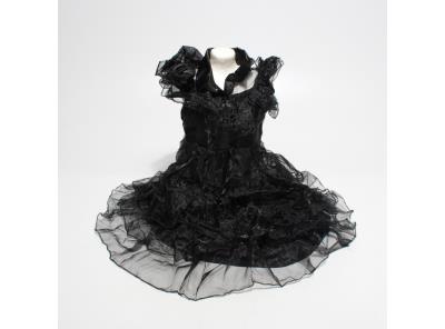 Dětský kostým, černé volánové šaty