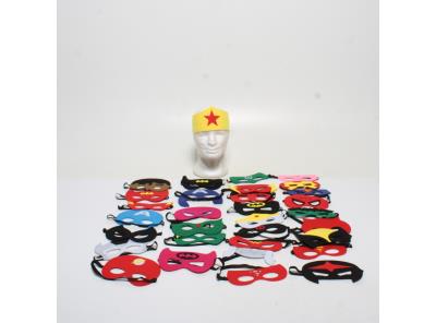 Masky pro superhrdiny Goujfol, Balení 32 polomasek Plstěné masky, Cosplay Kostým Narozeninové