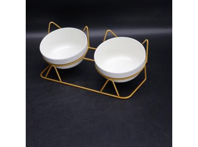 Kočičí dvojmiska z keramiky Fantesi 