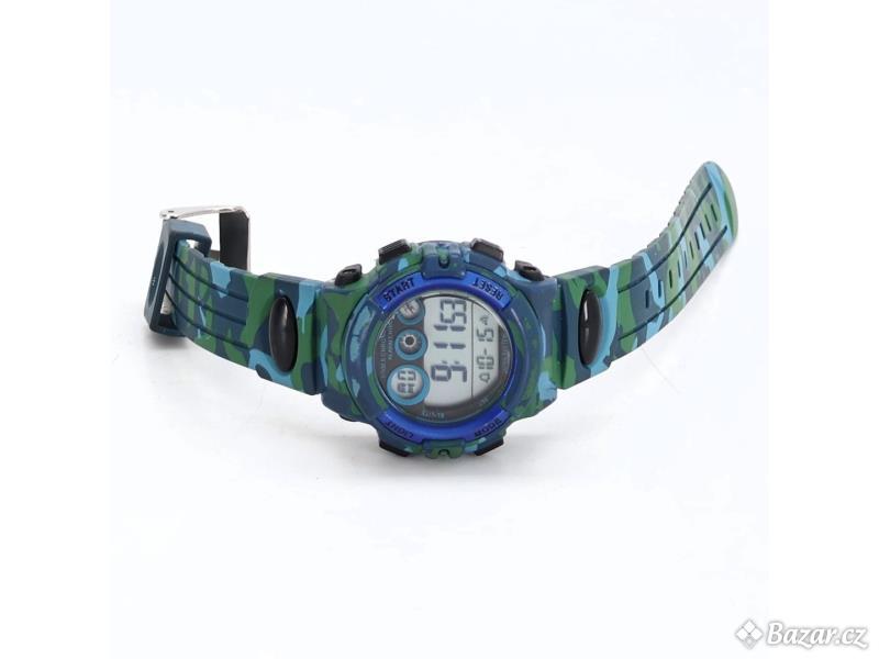 Dětské digitální hodinky ASWAN modrozelené