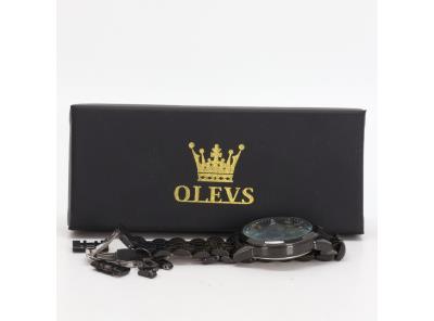 Pánské hodinky OLEVS černé s diamanty