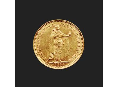Zlatá mince - Uherská 10 Koruna 1904 KB , František Josef I