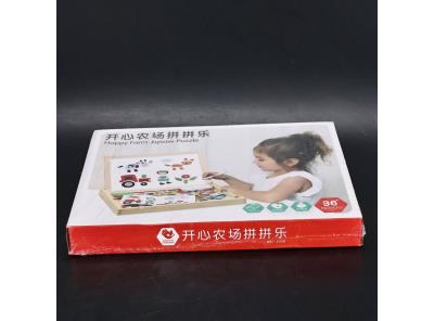 Magnetická tabule KOKOBOX pro děti Hry pro děti 3 roky Dřevěné magnetické puzzle Oboustranný